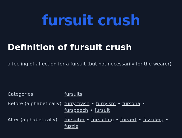 Fursuit Crush Definition The Furry Dictionary
